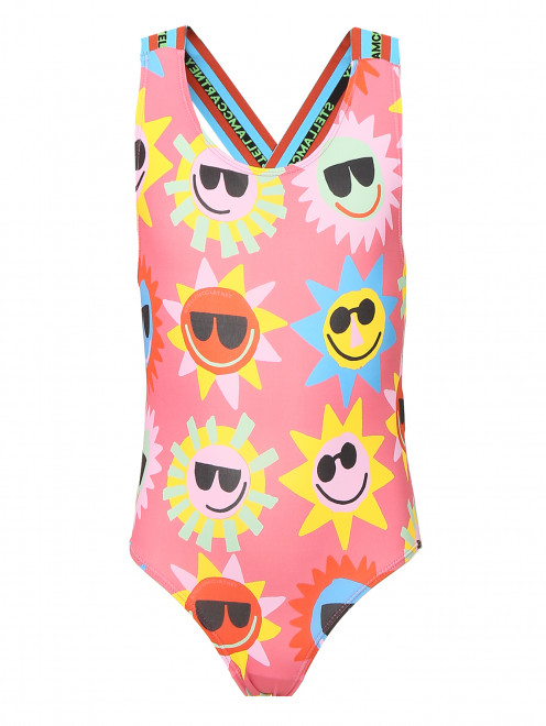 Слитный купальник с узором Stella McCartney kids - Общий вид