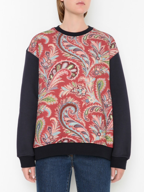 Толстовка из хлопка с узором Etro - МодельВерхНиз