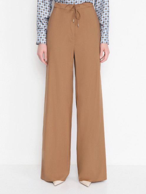 Брюки из шерсти с карманами Max Mara - МодельВерхНиз