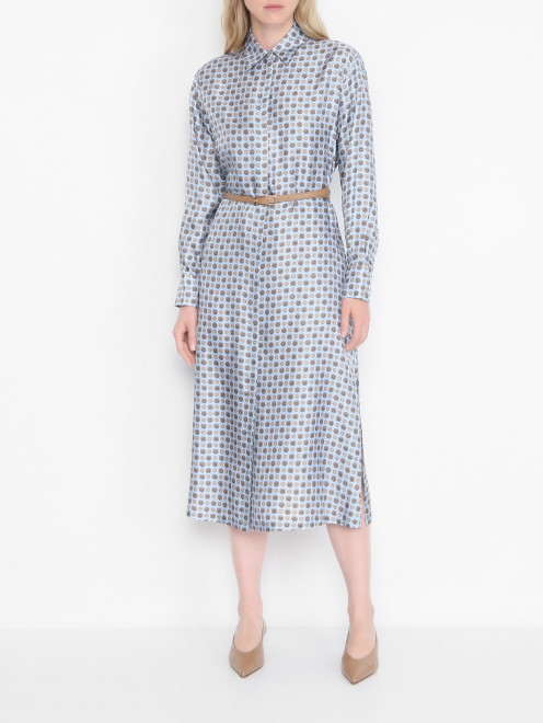 Платье из шелка с узором Max Mara - МодельВерхНиз