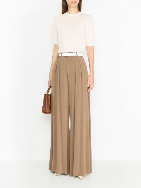 Джемпер из тонкой шерсти с короткими рукавами Max Mara - МодельОбщийВид
