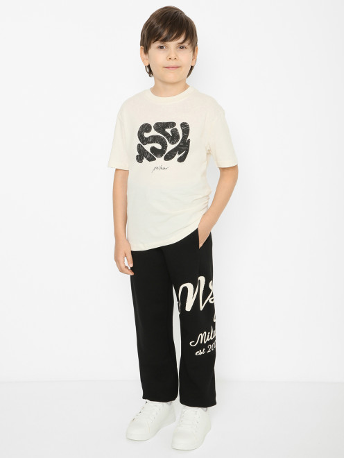 Брюки-джоггеры с логотипом MSGM - МодельОбщийВид