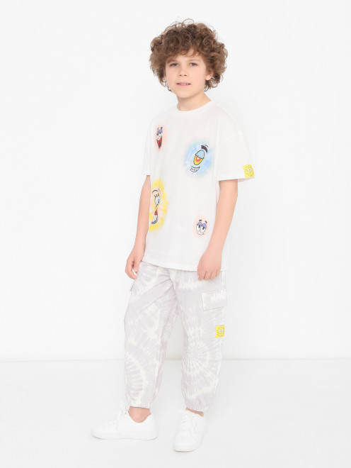 Футболка из хлопка с принтом Stella McCartney kids - МодельОбщийВид