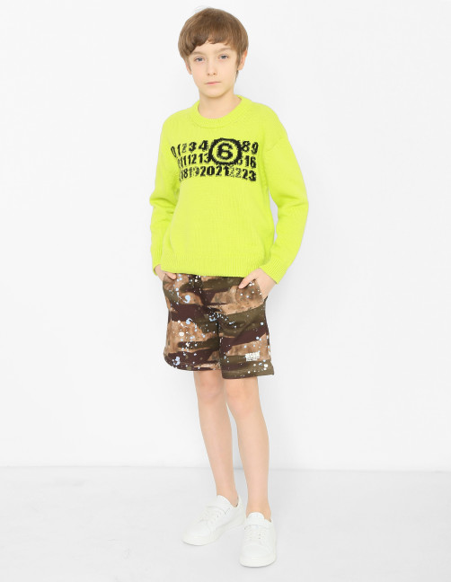 Шорты из хлопка с принтом MSGM - МодельОбщийВид