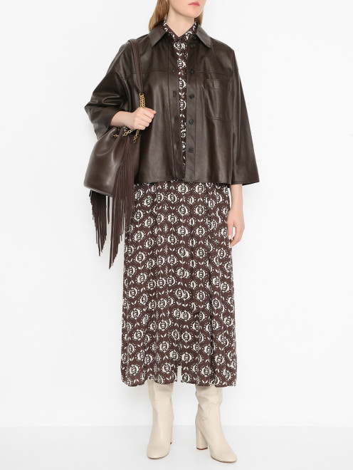 Куртка из кожи с рукавами 3/4 Weekend Max Mara - МодельОбщийВид