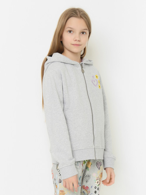 Толстовка на молнии с вышивкой Stella McCartney kids - МодельВерхНиз