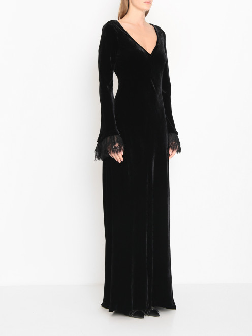 Платье-макси из бархата Alberta Ferretti - МодельВерхНиз