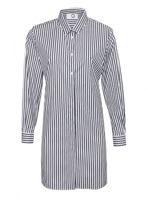 Рубашка из смешанного хлопка с узором полоска Marina Rinaldi - Общий вид