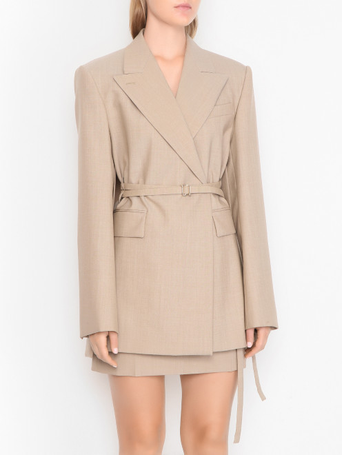 Жакет из шерсти с поясом Sportmax - МодельВерхНиз