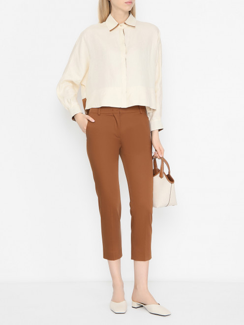 Брюки-дудочки из хлопка Max Mara - МодельОбщийВид