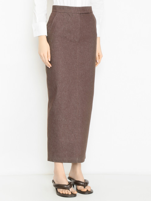 Юбка-макси из плотного хлопка Max Mara - МодельВерхНиз