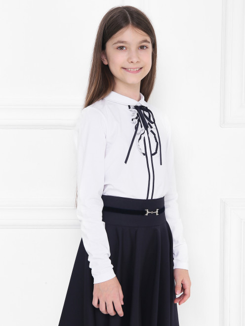 Блуза трикотажная с жабо Aletta Couture - МодельВерхНиз