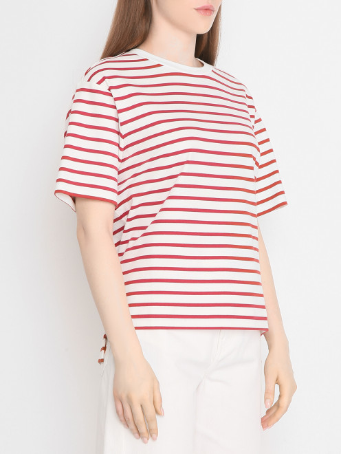 Футболка из хлопка в полоску Weekend Max Mara - МодельВерхНиз