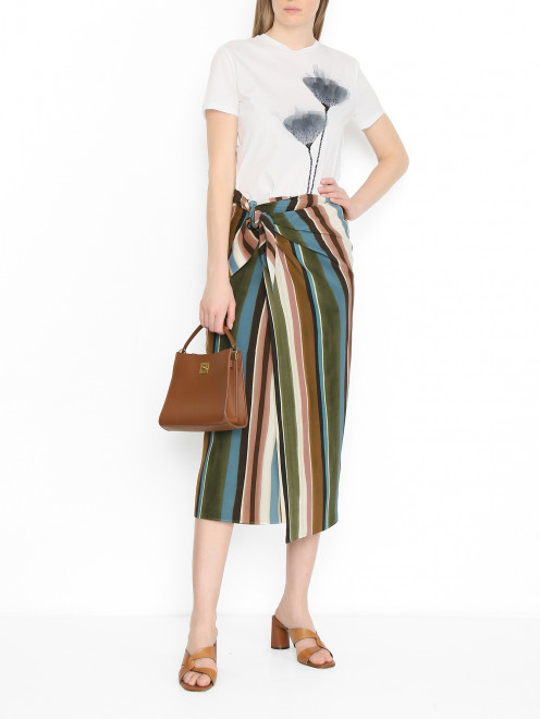 Футболка из хлопка с декором Max Mara - МодельОбщийВид