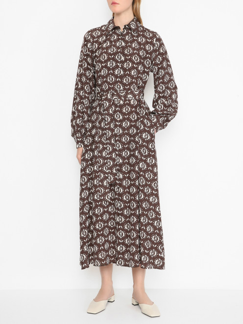 Платье-миди из шелка Weekend Max Mara - МодельВерхНиз