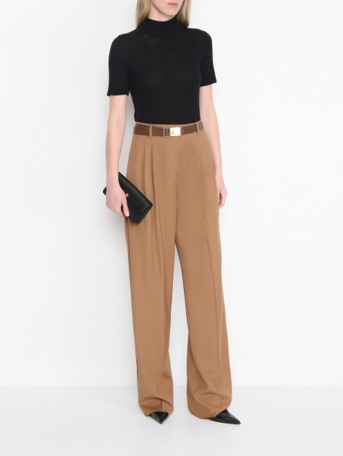 Брюки из шерсти с ремнем Max Mara - МодельОбщийВид