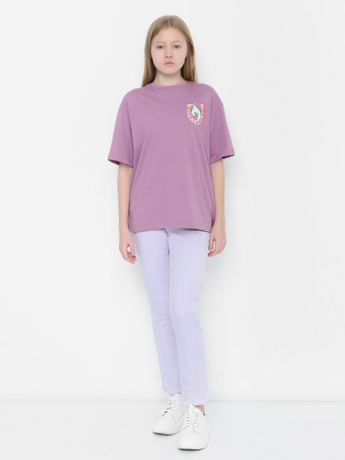 Однотонные джинсы из хлопка Stella McCartney kids - МодельОбщийВид