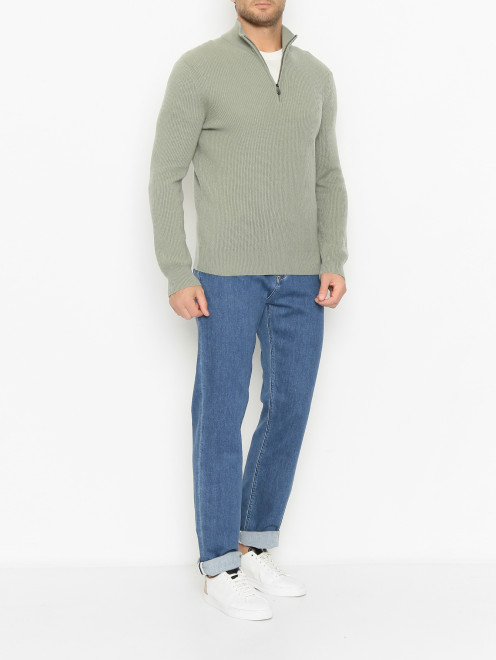 Свитер из кашемира на молнии Piacenza Cashmere 1733 - МодельОбщийВид