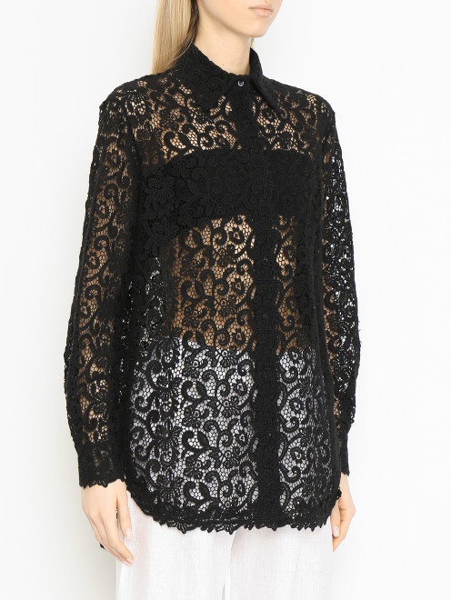 Кружевная рубашка из хлопка Ermanno Scervino - МодельВерхНиз