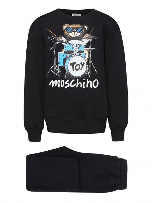 Костюм из хлопка с принтом Moschino - Общий вид