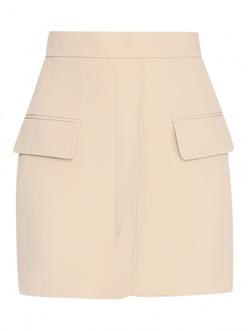 Мини-юбка из шерсти с накладными карманами Max Mara - Общий вид