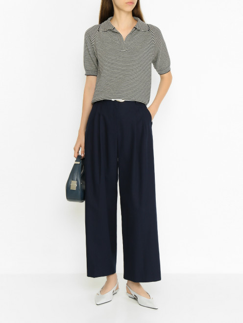 Хлопковый пуловер в полоску Weekend Max Mara - МодельОбщийВид