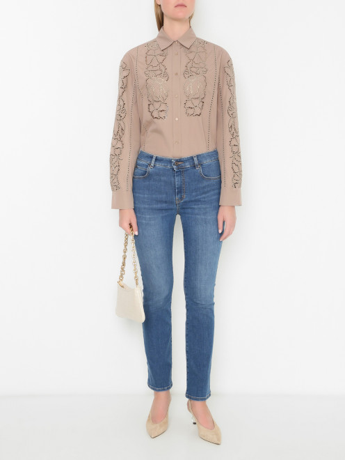 Блуза из хлопка с вышивкой Weekend Max Mara - МодельОбщийВид