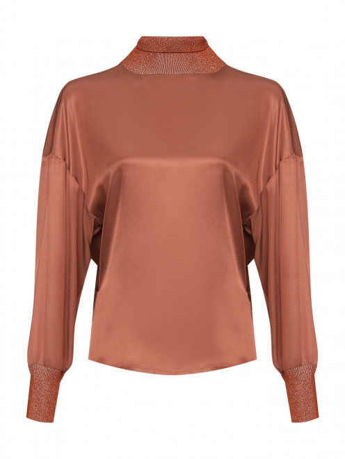 Комбинированная блуза однотонная Lorena Antoniazzi - Общий вид