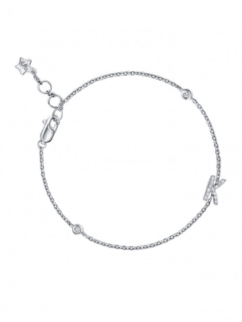 Браслет с буквой "К" из белого золота Safo Jewelry - Общий вид