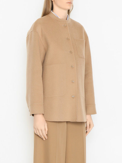 Однотонное пальто из шерсти Max Mara - МодельВерхНиз