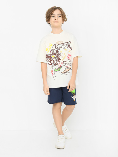 Хлопковая футболка с принтом MSGM - МодельОбщийВид