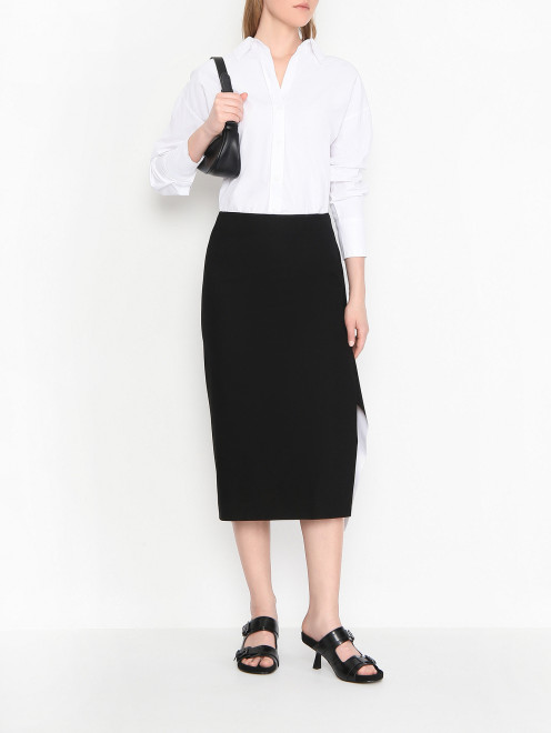 Юбка из хлопка с разрезом Sportmax - МодельОбщийВид