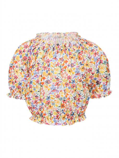 Блуза с цветочным узором и коротким рукавом Il Gufo - Общий вид
