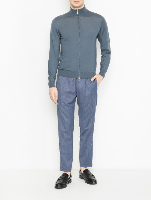 Кардиган на молнии из шерсти и шелка Doriani Cashmere - МодельОбщийВид