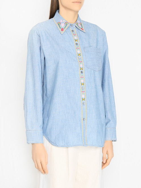 Блуза из хлопка с вышивкой Weekend Max Mara - МодельВерхНиз