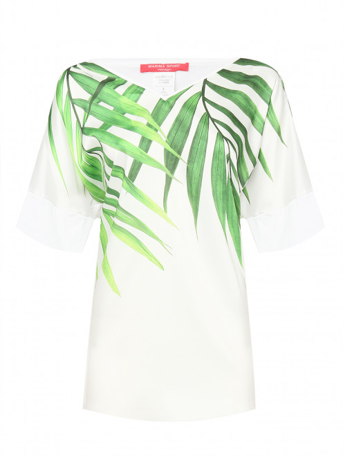Комбинированная блузка с коротким рукавом с узором Marina Rinaldi - Общий вид