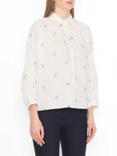 Блуза из хлопка с вышивкой Weekend Max Mara - МодельВерхНиз
