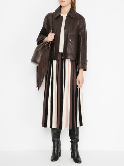 Кожаная куртка на молнии Weekend Max Mara - МодельОбщийВид