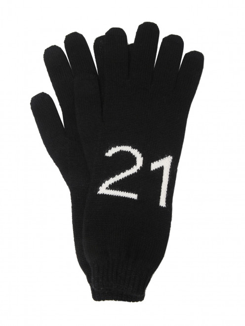 Перчатки с контрастным логотипом N21 - Общий вид
