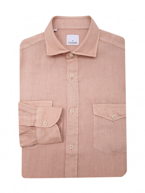Рубашка из льна с накладными карманами Giampaolo - Общий вид