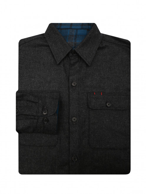 Рубашка из шерсти и кашемира с накладными карманами Isaia - Общий вид