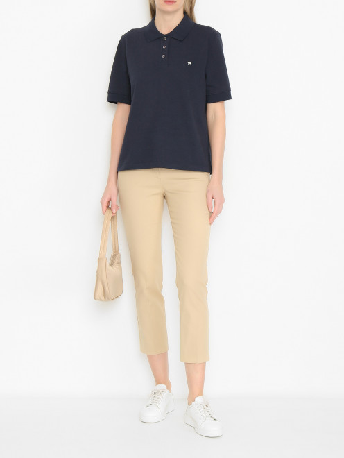 Поло из хлопка с короткими рукавами Weekend Max Mara - МодельОбщийВид