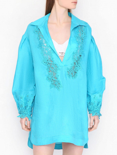 Мини-платье из льна Ermanno Scervino - МодельВерхНиз
