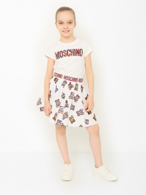 Костюм с юбкой и принтом Moschino - МодельОбщийВид