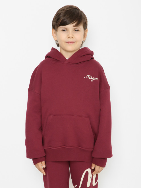 Худи из хлопка с логотипом MSGM - МодельВерхНиз