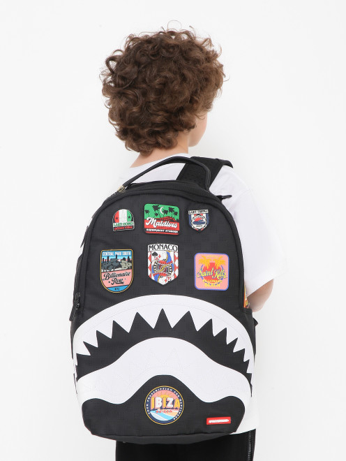 Комбинированный рюкзак с нашивками Sprayground - МодельВерхНиз