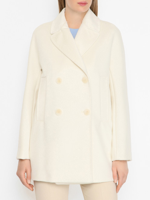 Двубортное полупальто из шерсти Max Mara - МодельВерхНиз