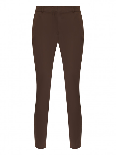 Однотонные брюки прямого кроя из хлопка Max Mara - Общий вид