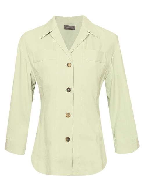 Рубашка из льна с накладными карманами Lorena Antoniazzi - Общий вид