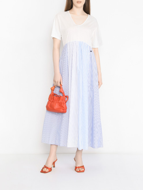 Платье из хлопка в полоску с карманами Weekend Max Mara - МодельОбщийВид